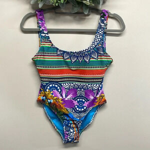 NWT TiniBikini One Piece Boho Floral Swimsuit Floral Mandala Parrot S